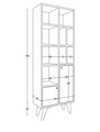 Corp biblioteca, Mod Design, Lasko, 60x170x30 cm, Antracit / Stejar