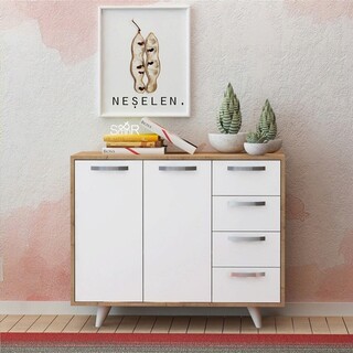 100x82x35 cm, Stejar;Alb