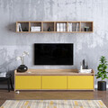 Comoda TV, Mod Design, AVAN, PAL, Stejar / Galben