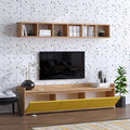 Comoda TV, Mod Design, AVAN, PAL, Stejar / Galben
