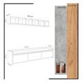 Comoda TV, Mod Design, Sleppa, PAL, Stejar / Alb