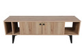 Comoda TV, Mod Design, Sidney, 150x40x50 cm, PAL, Stejar / Negru