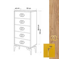 Dulap, Mod Design, NİCE, 50x103x40 cm, PAL, Stejar / Galben