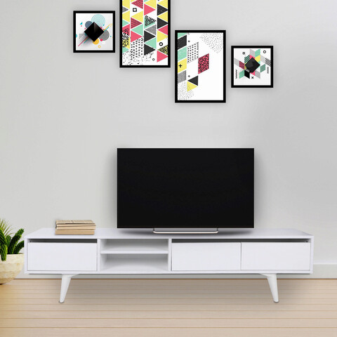 Comoda TV, Mod Design, Graz, 180x30x45 cm, PAL, Alb
