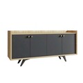 Consola, Mod Design, Piran, 150x75x40 cm, PAL, Antracit / Stejar