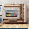 Comoda TV, Mod Design, Rambuty, PAL, Stejar / Alb