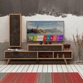 Comoda TV, Mod Design, Joseph, PAL, Stejar / Gri închis