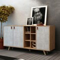 Consola, Mod Design, Prilika, 140x89x40 cm, PAL, Stejar / Alb