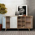 Consola, Mod Design, Prilika, 140x89x40 cm, PAL, Stejar / Alb