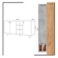 Consola, Mod Design, Prilika, 140x89x40 cm, PAL, Stejar / Alb