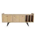Comoda TV, Mod Design, Brukge, 150x56x40 cm, PAL, Stejar