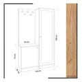 Cuier de perete, Mod Design, Broc, 100x180x35 cm, PAL, Stejar / Alb