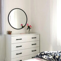 Oglinda decorativa, Neostill, Siyah Metal Çerçeve Yuvarlak Ayna A710, 60x60x2 cm, Metal, Negru