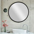 Oglinda decorativa, Neostill, Siyah Metal Çerçeve Yuvarlak Ayna A710, 60x60x2 cm, Metal, Negru