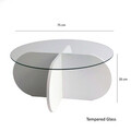 Masuta de cafea, Neostill, Bubble, 75x35x75 cm, Sticla temperata , Alb