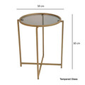 Masuta de cafea, Neostill, S407U, 50x60x50 cm, Sticla temperata, Aur / Fume