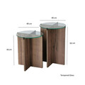 Set masute 2 piese, Neostill, Lily, Sticla temperata , Maro