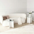 Set masute 2 piese, Neostill, Lily, Sticla temperata , Alb