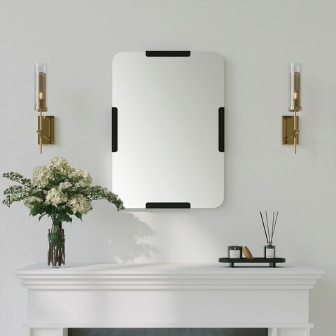 Oglinda decorativa, Neostill, Pera, 50x70 cm, Metal, Negru