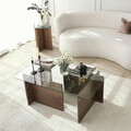 Masuta de cafea, Neostill, New Escape, 105x40x65 cm, Sticla temperata , Maro