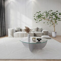 Masuta de cafea, Neostill, Lily, 90x30x90 cm, Sticla temperata , Alb