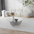 Masuta de cafea, Neostill, Lily, 90x30x90 cm, Sticla temperata , Alb