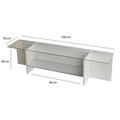 Comoda TV, Neostill, Escape TV, 158x40x35 cm, Sticla temperata , Alb
