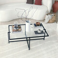 Masuta de cafea, Neostill, Sun S408, 94x35x64 cm, Sticla temperata, Negru