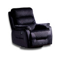 Fotoliu cu recliner, Niron, Trone TV, 80x105x80 cm, Recliner cu mecanism manual si rotatie la 360°, Negru