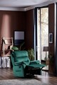 Fotoliu cu recliner, Niron, Trone TV, 80x105x80 cm, Recliner cu mecanism manual si rotatie la 360°, Verde