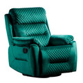 Fotoliu cu recliner, Niron, Trone TV, 80x105x80 cm, Recliner cu mecanism manual si rotatie la 360°, Verde