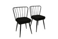 Set scaune 2 piese, Nmobb, Yıldız 943 V2, Metal, Negru