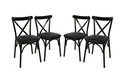 Set scaune 4 piese, Nmobb, Ekol 1331 V4, PAL, Negru