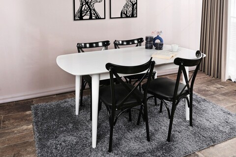 Masa extensibila, Nmobb, Retro 1193, 130x75x80 cm, MDF , Alb