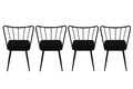 Set scaune 4 piese, Nmobb, Yıldız 943 V4, Metal, Negru